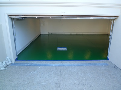 Balwyn Garage Concrete Floors Grind and Seal with Coloured Sealer – It’s Easy Being Green!