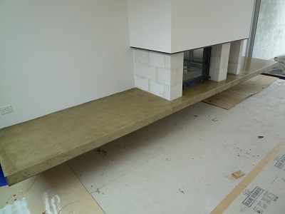Middle Park Polished Concrete Fireplace Feature – Hearth of the Home!