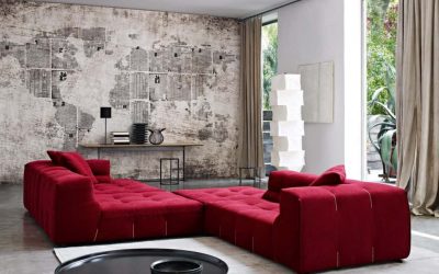 Go Bold – Red Themed Lounge Room with Polished Concrete Floors