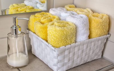 Yellow Themed Bathrooms with Polished Concrete Floors – Bright and Sunny!