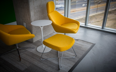 Modernise your workspace! Yellow Themed Offices with Polished Concrete Floors