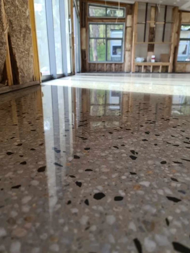 Concrete Floor polished by Eco Grind Grind and Seal Garage Before
