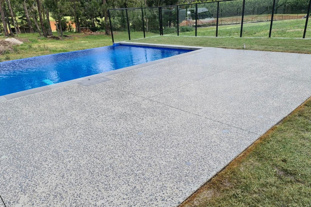 Eco Grind - Outdoor White Polished Concrete Around Pool Polished Concrete Floors Around Pool Areas Mornington