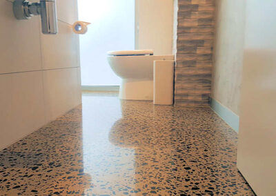 Water based polished floor