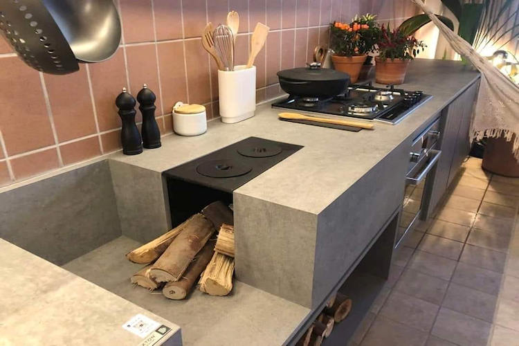 Polished concrete floors in the kitchen