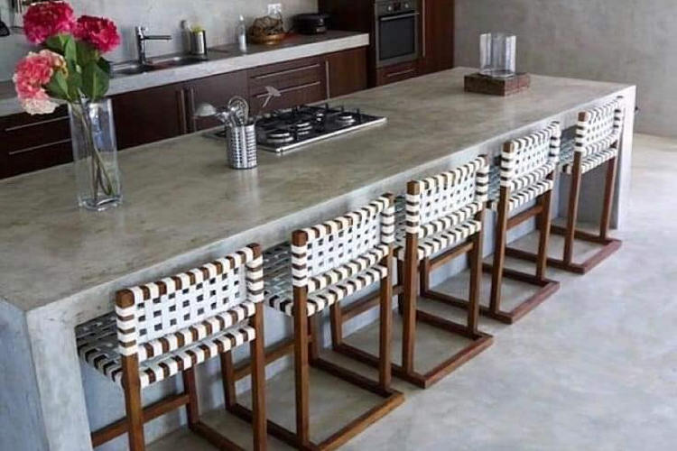 Polished concrete floors in the kitchen
